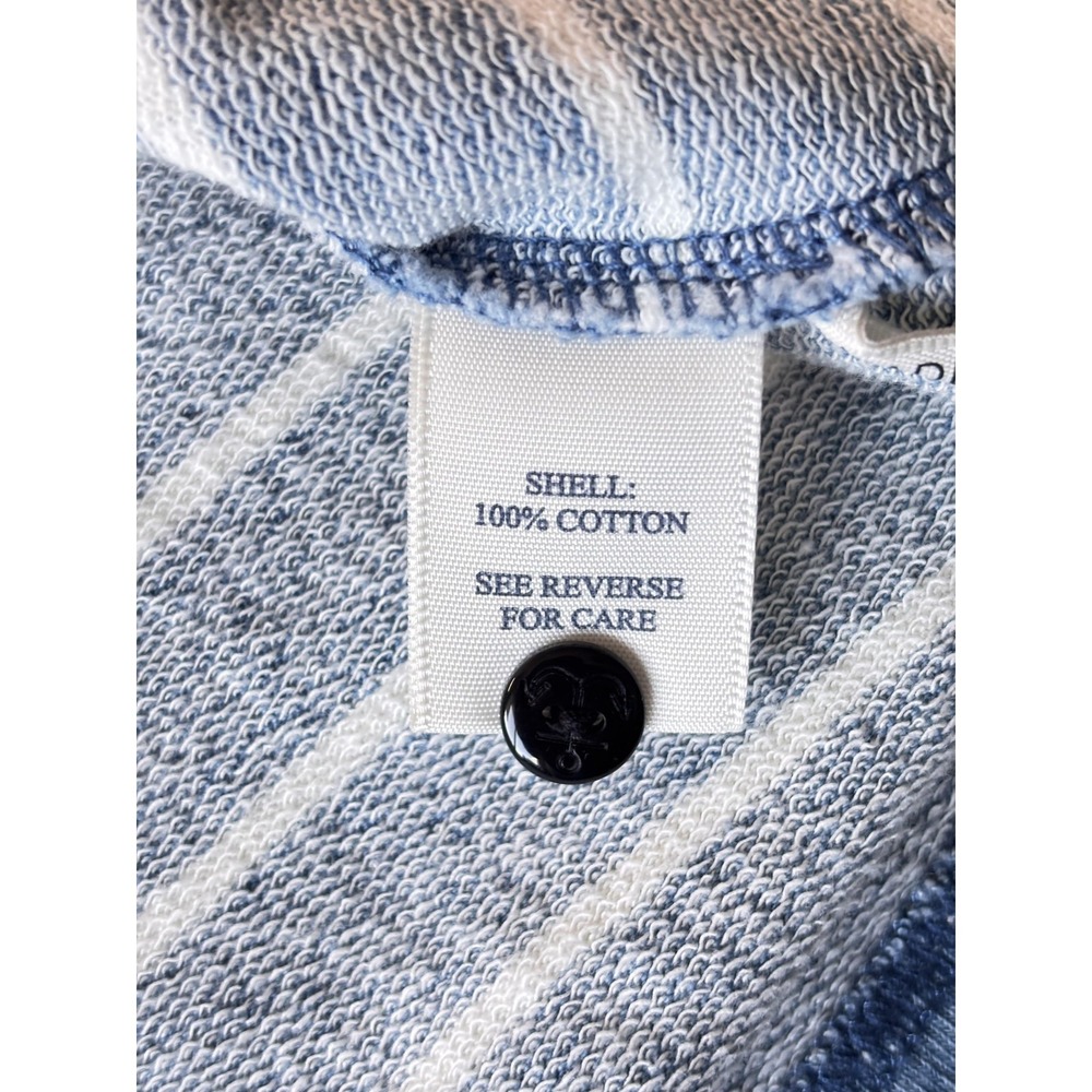Quaker Marine Supply Polo Shirt Mens Small Blue Stripe Heavyweight Long Sleeve - Picture 8 of 10